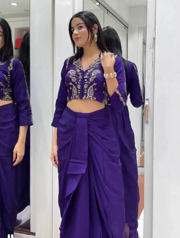 Effortless Glam: Designer Dhoti Set to Elevate Your Festive Look