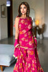 Radiant Rani Chiffon Sharara Set – Elegant Handwork & Floral Detailing