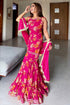 Radiant Rani Chiffon Sharara Set – Elegant Handwork & Floral Detailing