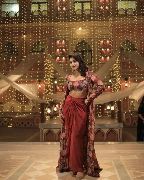 Presenting Elegant Western Shrug Skirt Set-Perfect For Weddings