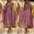 Heavy Chinnon Silk Embroidery Sequence Work Anarkali Suit Set with Pant and Dupatta