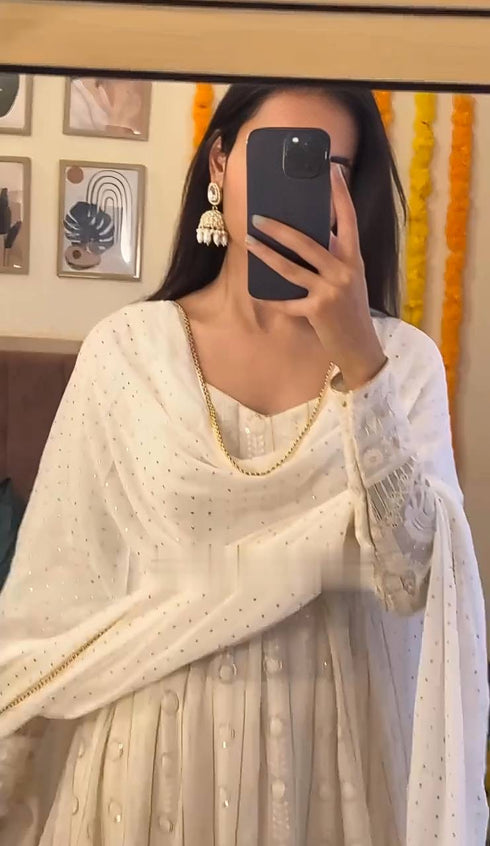 Premium Readymade Anarkali Suit Set (3 Pcs)