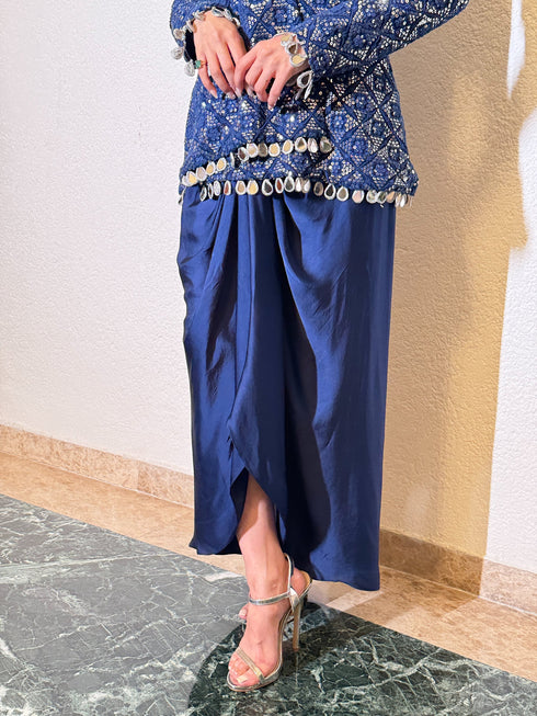 Presenting Energetic Stylish Jacket Dhoti Skirt Set