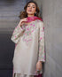 Front view of traditional Farshi Salwar Suit in rich festive colors