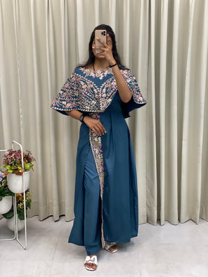 Stylish gown with cording and foil detailing