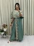 Embroidered party wear gown front look