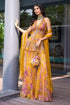 Kesar Yellow Organza & Georgette Hand Embroidered Top, Sharara & Dupatta