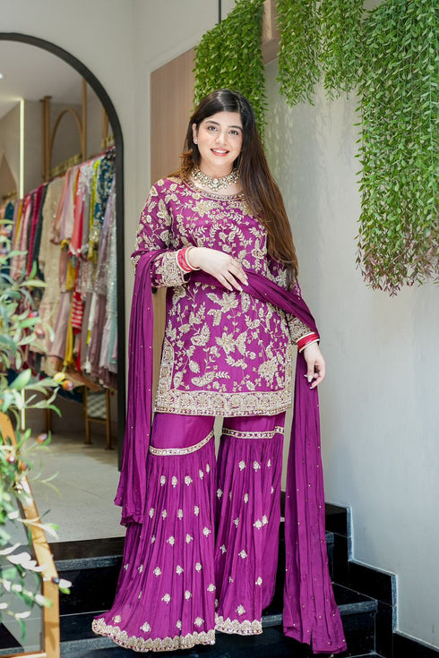Royal Radiance Designer Embellished Sharara Set