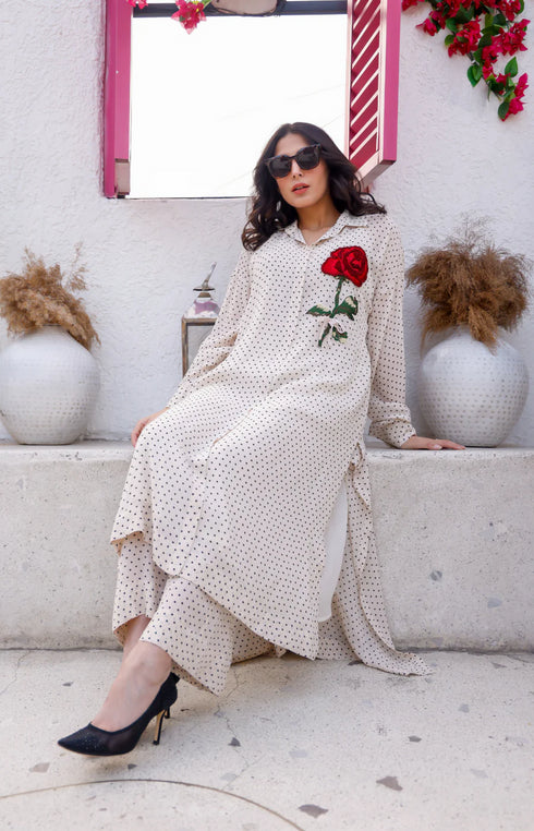 White Schiffli Embroidered