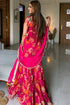 Radiant Rani Chiffon Sharara Set – Elegant Handwork & Floral Detailing