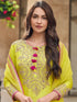 Lime Green Embroidered Premium Silk Sharara Suit
