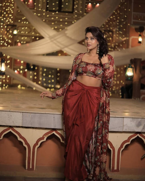 Presenting Elegant Western Shrug Skirt Set-Perfect For Weddings