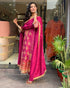 Reshimi pink Readymade Suit With Schiffli Neck Hand Work