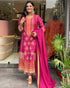 Reshimi pink Readymade Suit With Schiffli Neck Hand Work