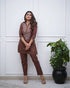 Yeman Brown Embroidered CO-ORD SET