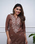 Yeman Brown Embroidered CO-ORD SET