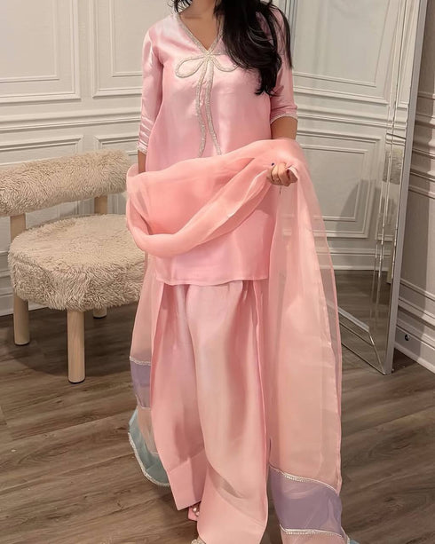 Petual Pink Stylish Farshi Salwar Suit