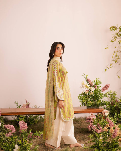 Spring Blossom Elegance Printed Farsi Salwar Suit