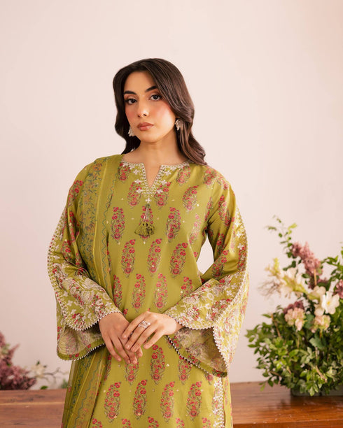 Spring Blossom Elegance Printed Farsi Salwar Suit