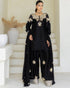 Luxury Black Embroidered Crape Silk Salwar Suit