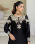 Luxury Black Embroidered Crape Silk Salwar Suit