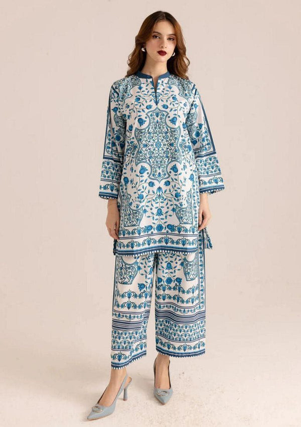 Blue & White Printed Co-Ord Set