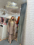 "Designer Mauve Mirror Work Kurta Set with Flared Pants and Cape Sleeves"