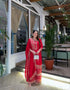 "Festive Flair In Handcrafted Red Sharara Suit With Dupatta "