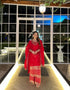 "Festive Flair In Handcrafted Red Sharara Suit With Dupatta "