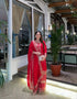 "Festive Flair In Handcrafted Red Sharara Suit With Dupatta "