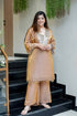 "Golden Glow Mirror Work Kurta Set"