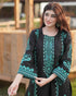 "Elegant Midnight Black Kurta Set With Aqua Ethnic Ensemble"