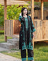 "Elegant Midnight Black Kurta Set With Aqua Ethnic Ensemble"