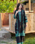 "Elegant Midnight Black Kurta Set With Aqua Ethnic Ensemble"