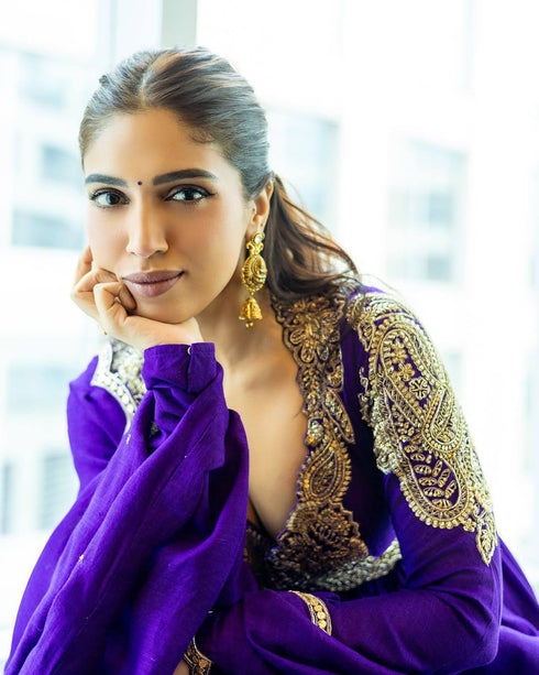 Designer Chinon Silk Anarkali Gown with Elegant Dupatta and Heavy Embroidery Work