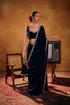 Royal Black Velvet Timeless Saree Ensemble