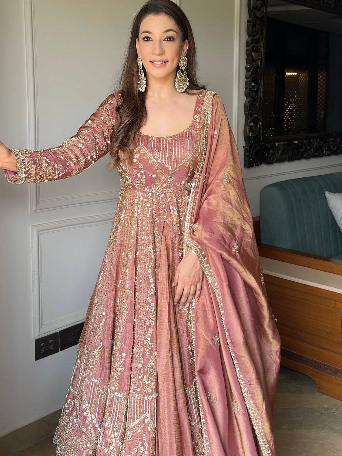 "Aarohi Dusty Rose Anarkali"