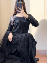 Premium Designer Partywear & Festive Embroidered Soft Net Top with Plazzo & Dupatta