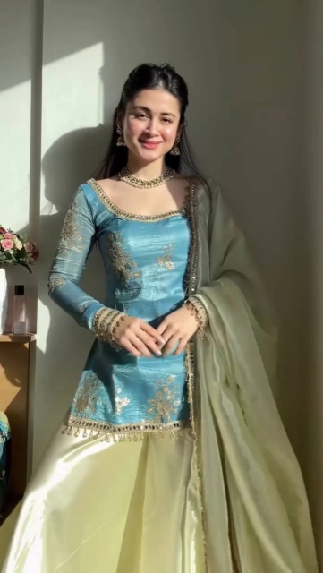 Zariya Mirror Work Fendy Silk Plazo Set – Elegant Party Wear Ethnic Outfit