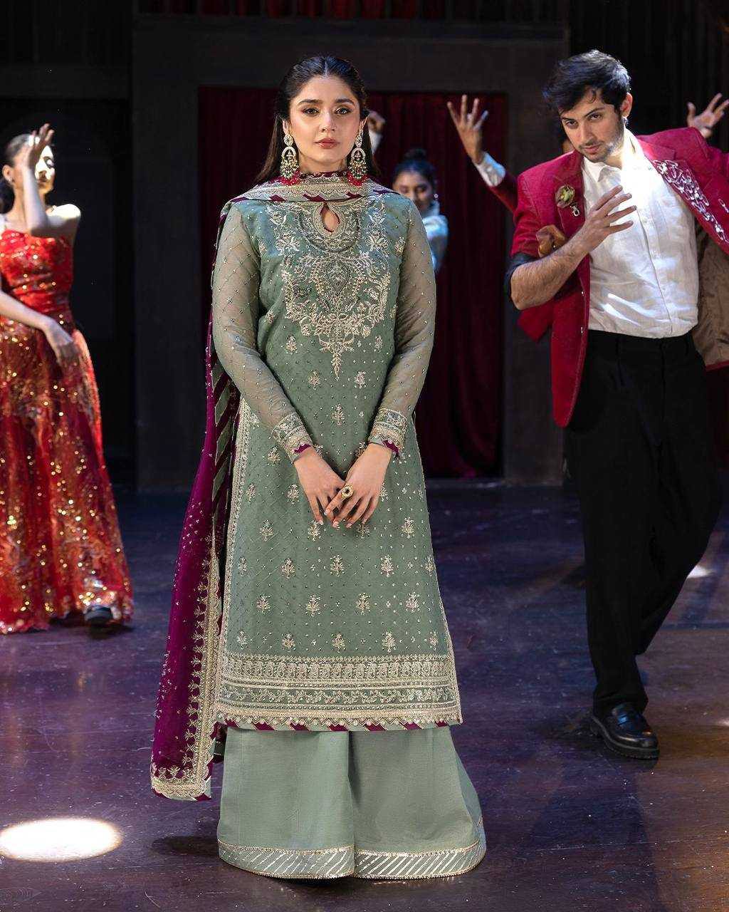 Aafiya Embroidered Faux Georgette Ensemble