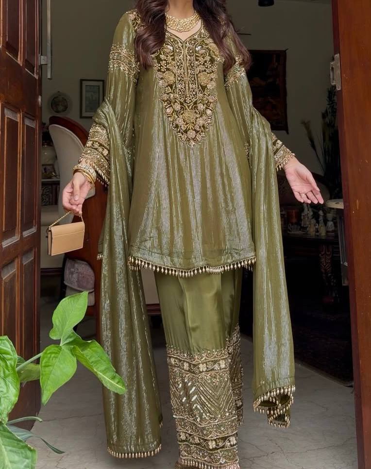 Luxury Traditional Embroidered Kurti Set with Dupatta